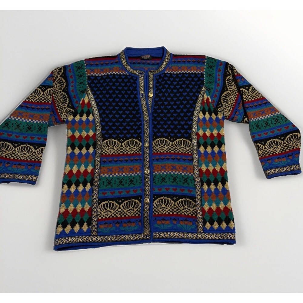 Vrikke Cardigan Sweater Womens Large Wool Nordic Irene Haugland Zahl Vintage